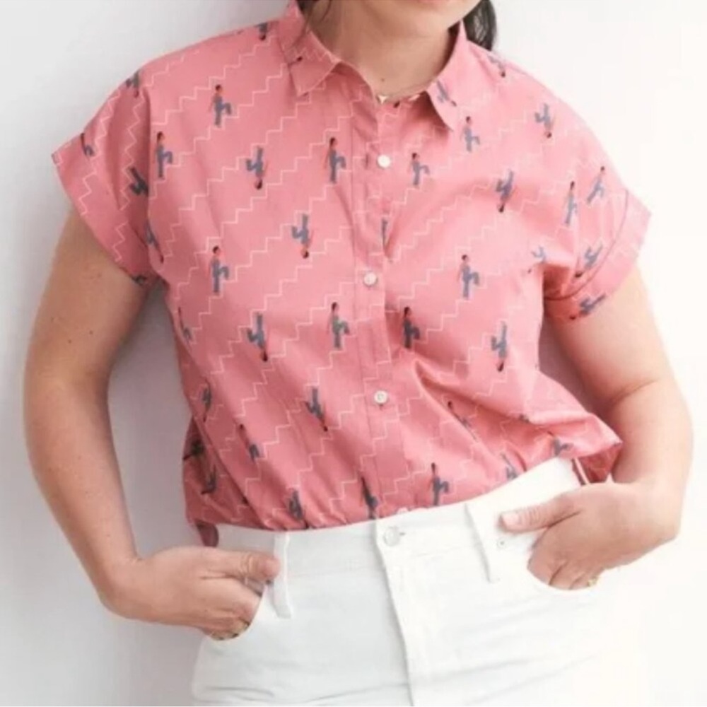 Bonobos Pink Patterned Blouse - image 8